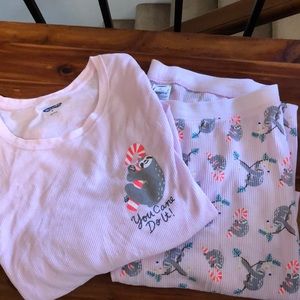 Old Navy Christmas sloth long johns